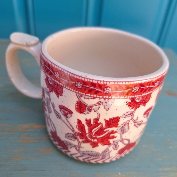 J Mug Anthropologie Coffee Cup Vintage Mugs Pink Ornate Speckled Stone - Picture 4 of 17